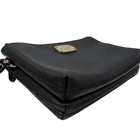 Michael Kors MK Black Double Zip Wristlet Clutch Wallet - Picture 3 of 8